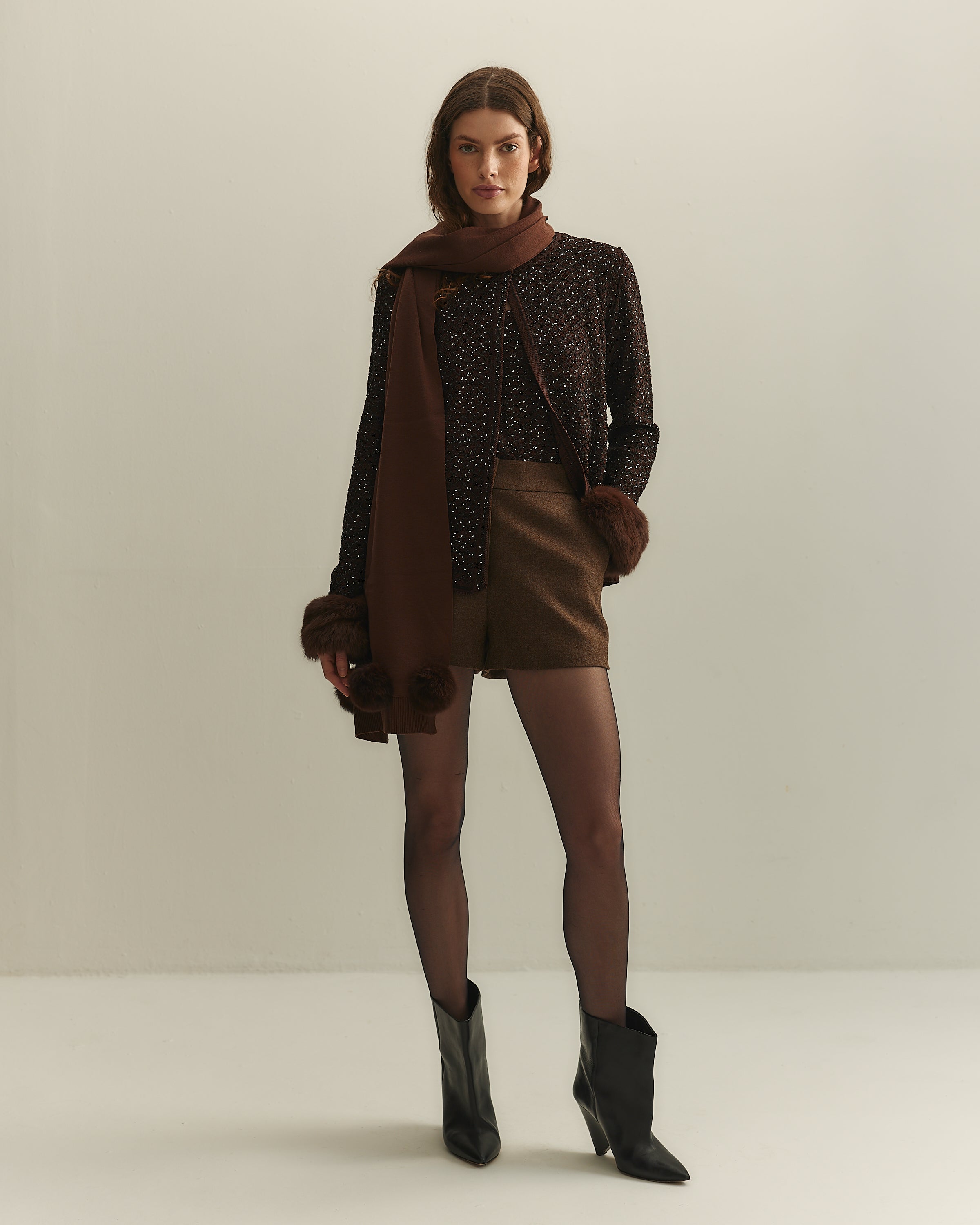 【新品】gypsohila Brownie cardigan Cardigan tricot paetê colméia brownie – MES