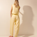 Shop Mes Calça linho barrel com cinto butter