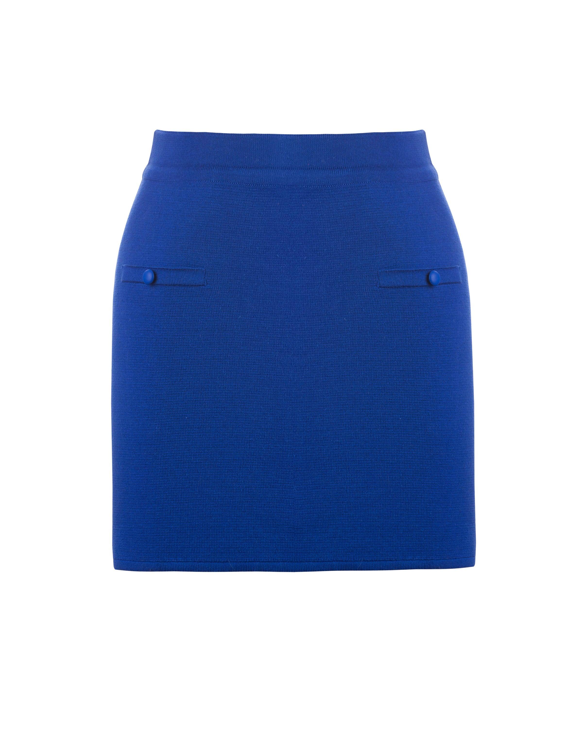 Saia tricot botão couro royal - MES