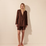 Blazer linho oversize bolsos expresso