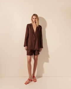 Blazer linho oversize bolsos expresso