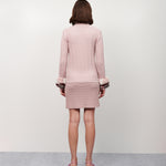 Blusa tricot gola roule botões punho pele