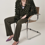 Calça tricot rendado estrelas bosque