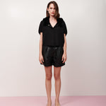 Casaqueto tricot gola pelo preto