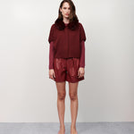 Casaqueto tricot gola pelo vino