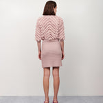 Mes Casaqueto em renda de tricot zigzag rose