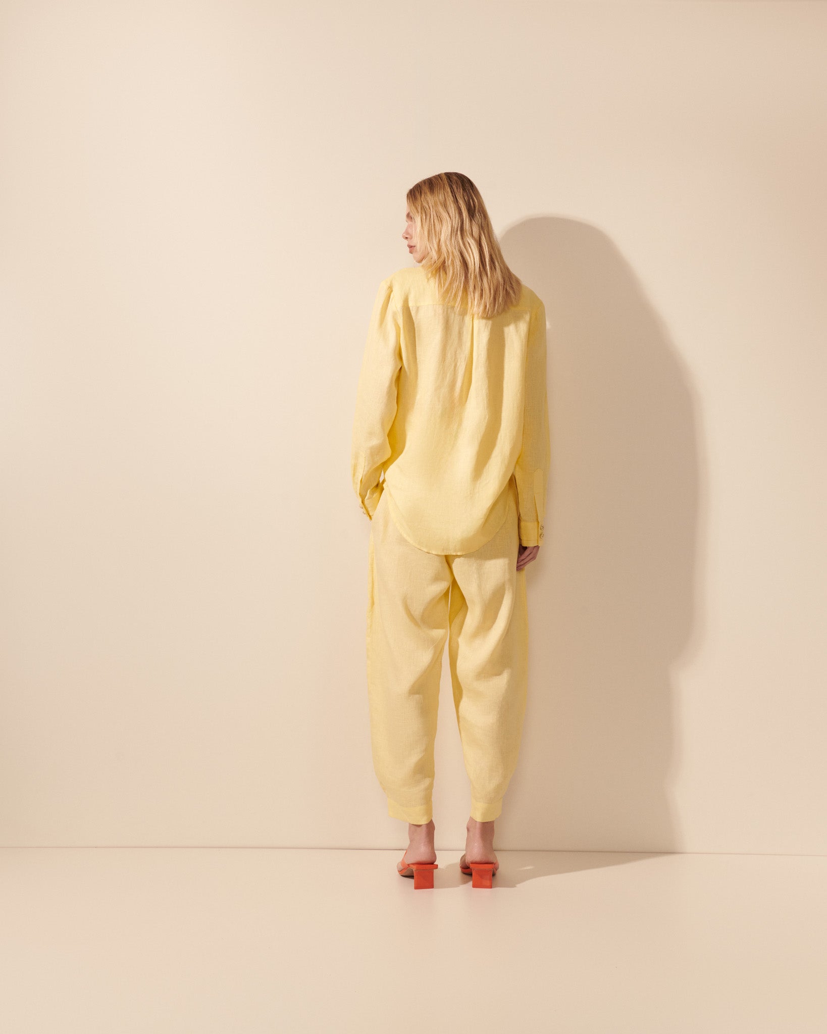 Shop Mes - Camisa linho oversized punho bordado butter