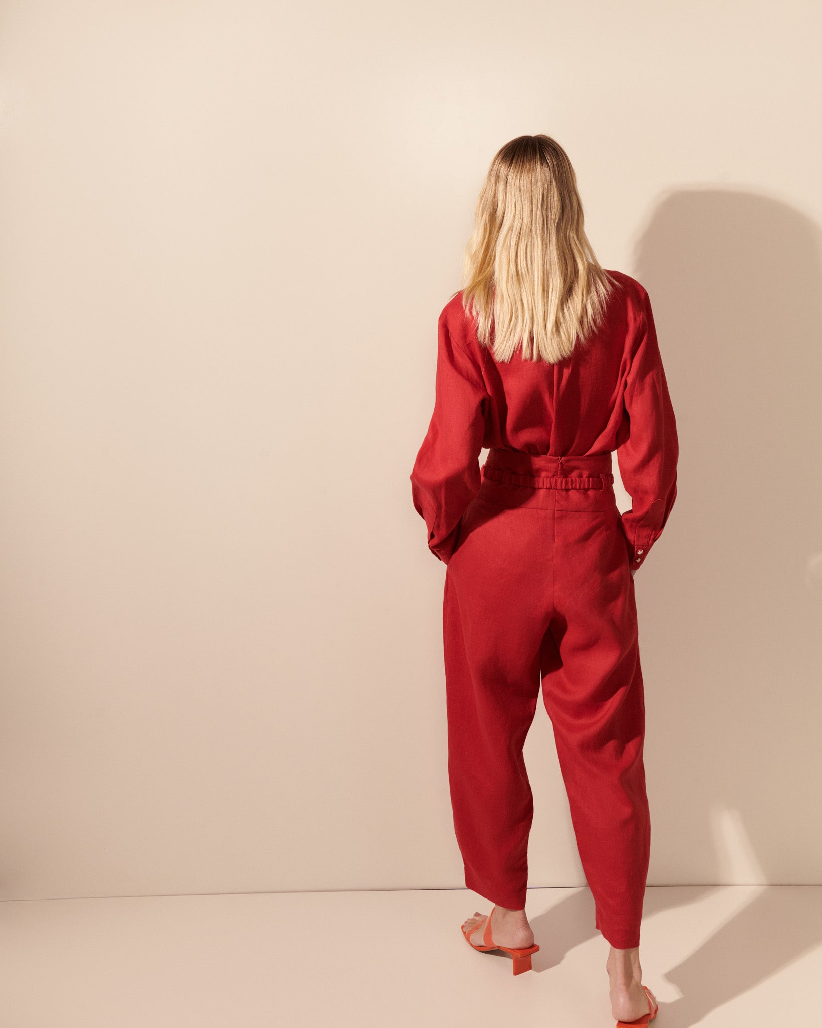 Shop Mes - Camisa linho oversized punho bordado flame