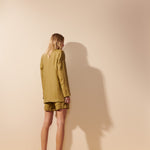 Shop Mes Blazer linho oversize bolsos oliva 