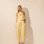 Shop Mes Top linho bordado pala despontado butter