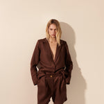 Short linho com cinto expresso