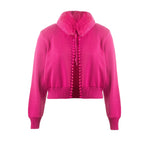 Cardigan tricot botão couro pink - MES