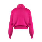 Cardigan tricot botão couro pink - MES