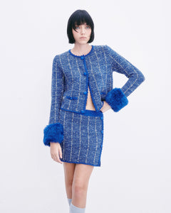 Cardigan tricot tweed royal - MES