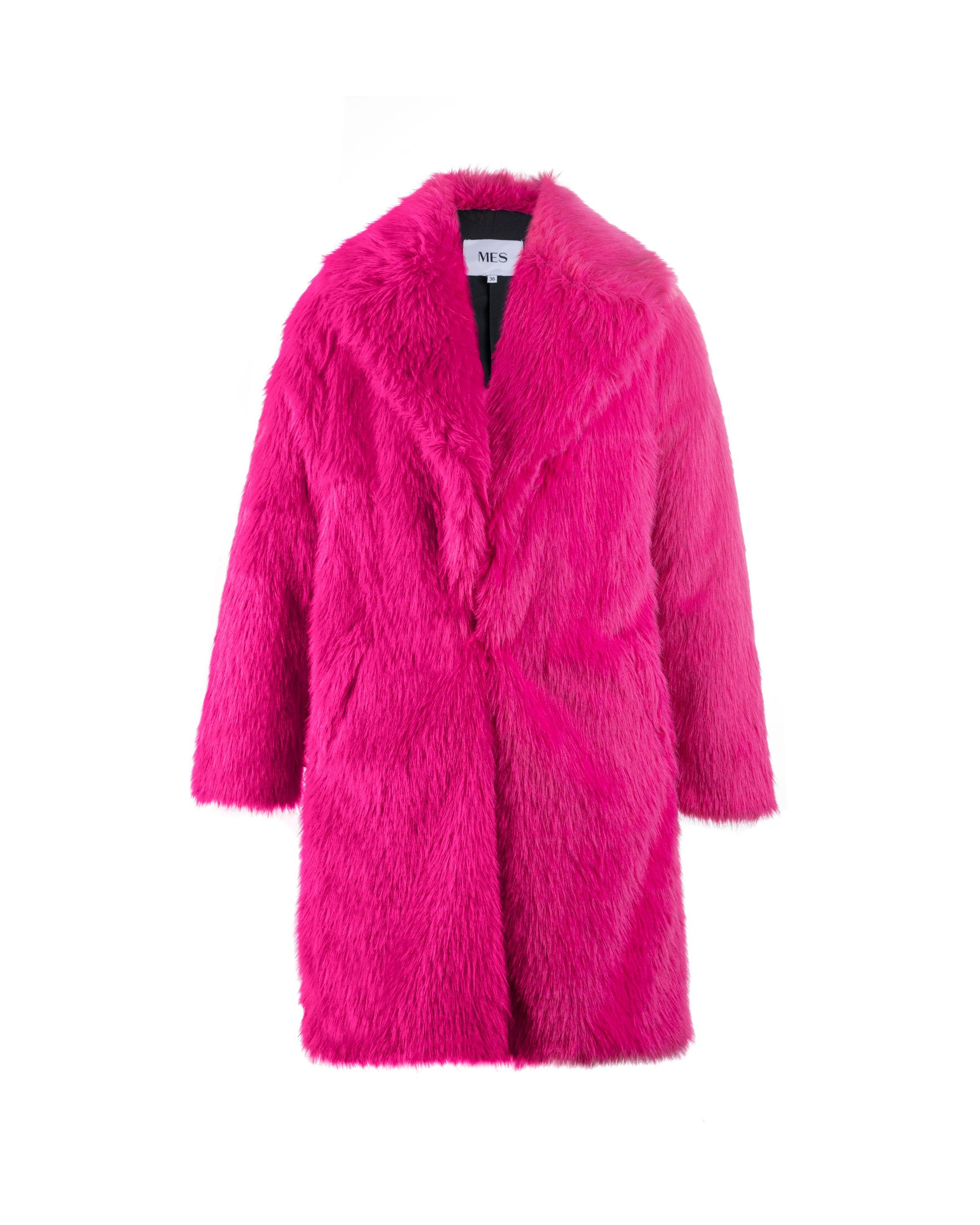 Casaco faux fur teddy pink - MES