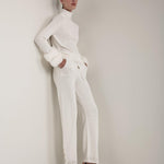 Tricot gola roule punho pelo off white - MES